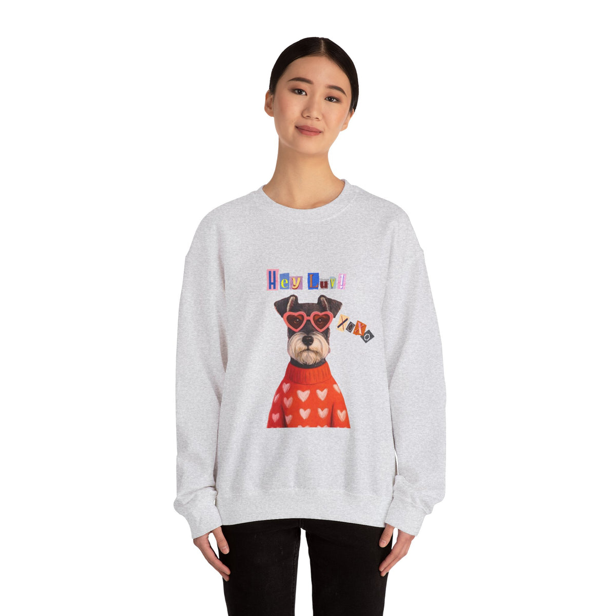Heart Sweater Dog sweatshirt | Cute Pup with Heart Glasses, Valentine pet design