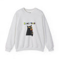 Black Cat Holding Wine Glass Crewneck Sweatshirt | Cute Cat Illustration