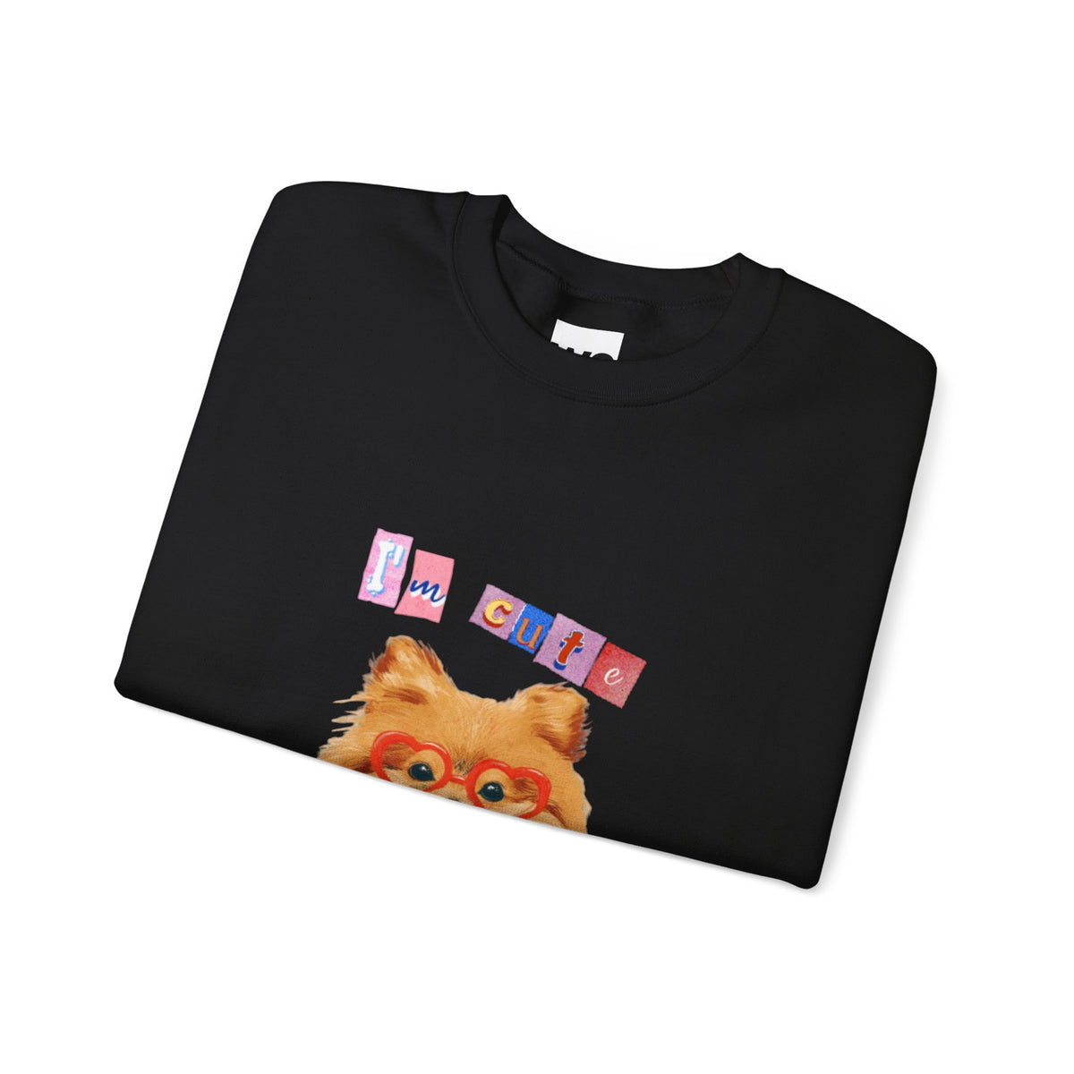 Pomeranian in Heart Sweater crewneck sweatshirt | Cute Dog Portrait