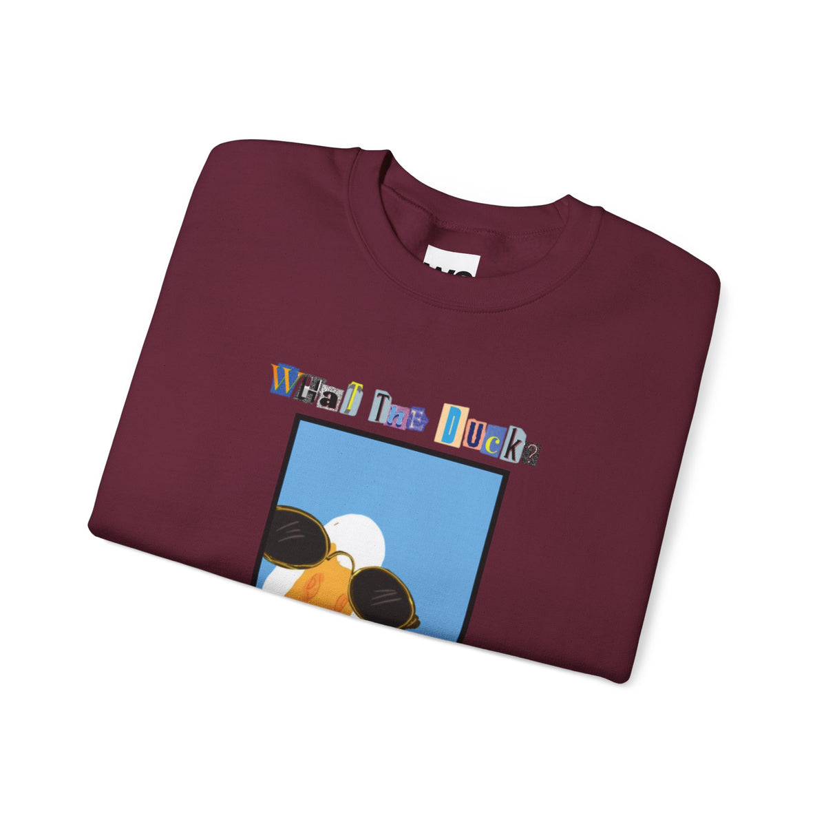 Cool Sunglasses Duck Crewneck Sweatshirt | Fun Cartoon Bird Design
