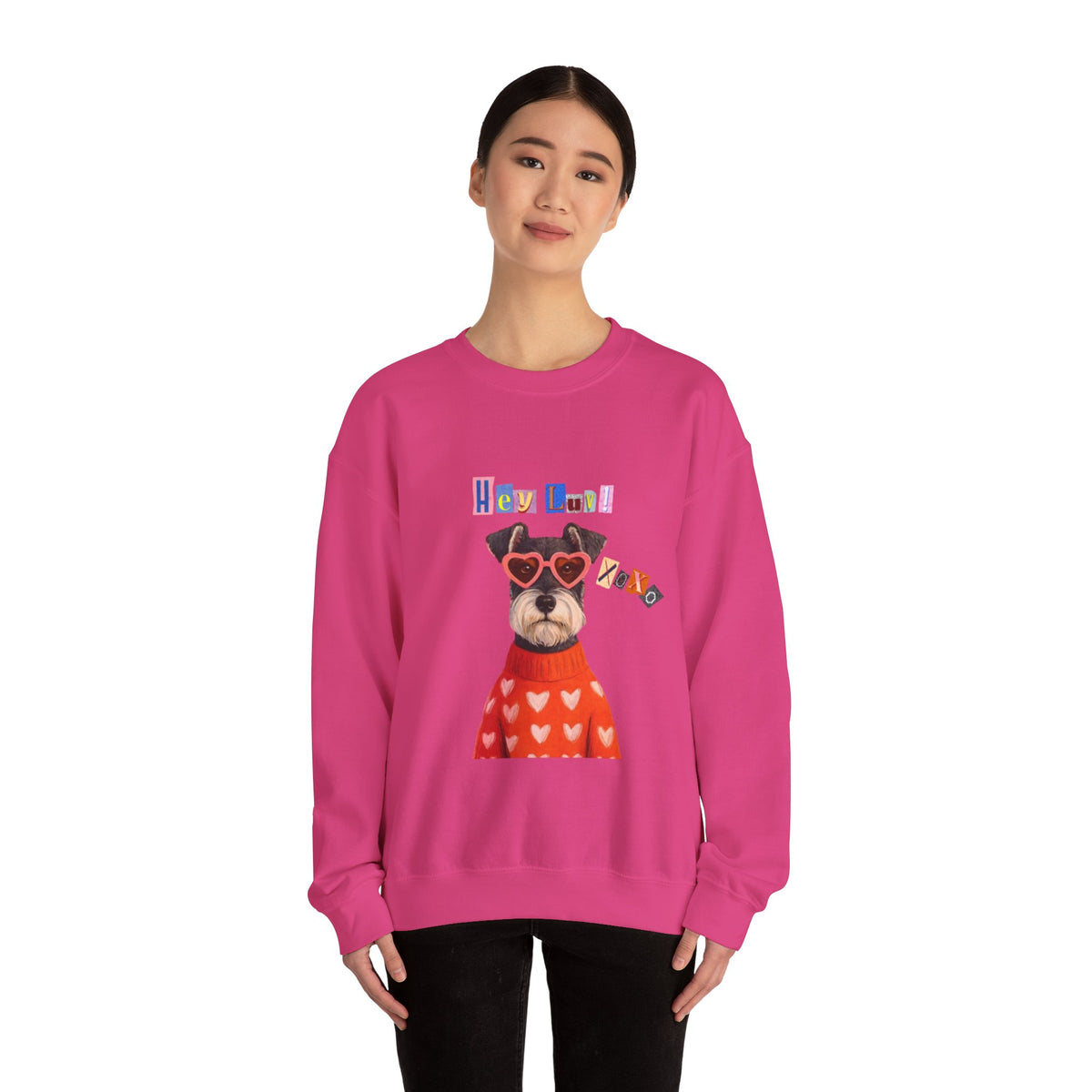 Heart Sweater Dog sweatshirt | Cute Pup with Heart Glasses, Valentine pet design