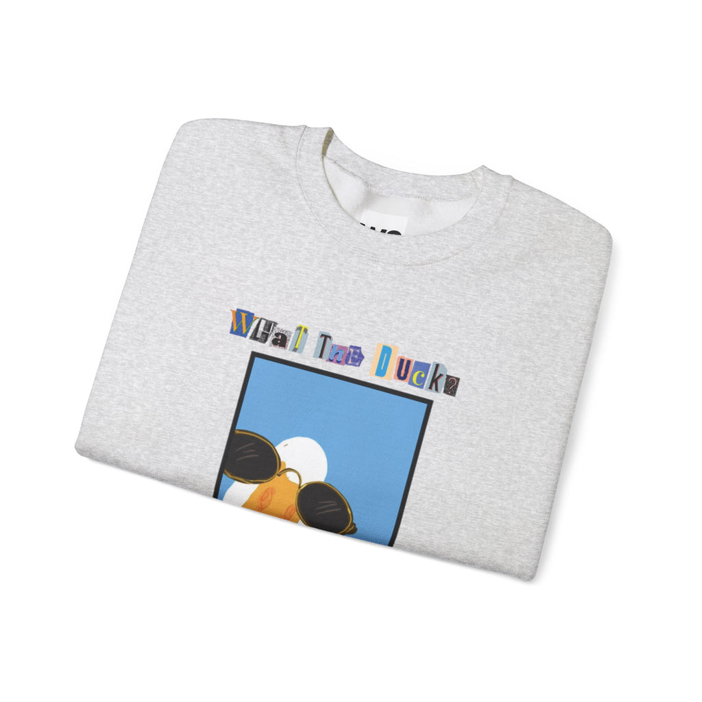 Cool Sunglasses Duck Crewneck Sweatshirt | Fun Cartoon Bird Design