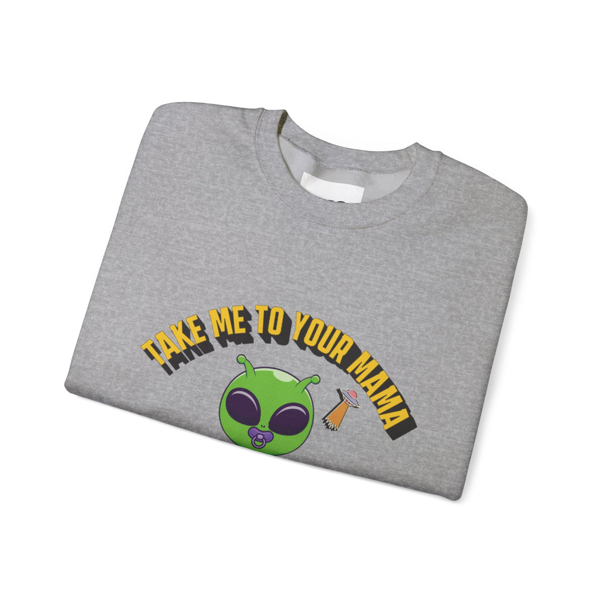 Alien Holding Mama Mug, Crewneck Sweatshirt | Cute Green Alien Graphic