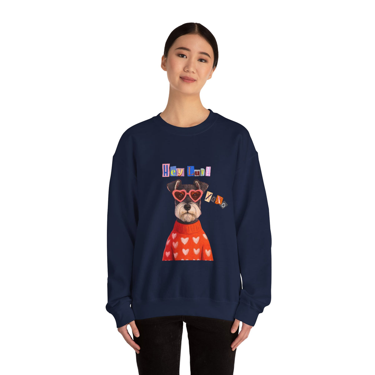 Heart Sweater Dog sweatshirt | Cute Pup with Heart Glasses, Valentine pet design