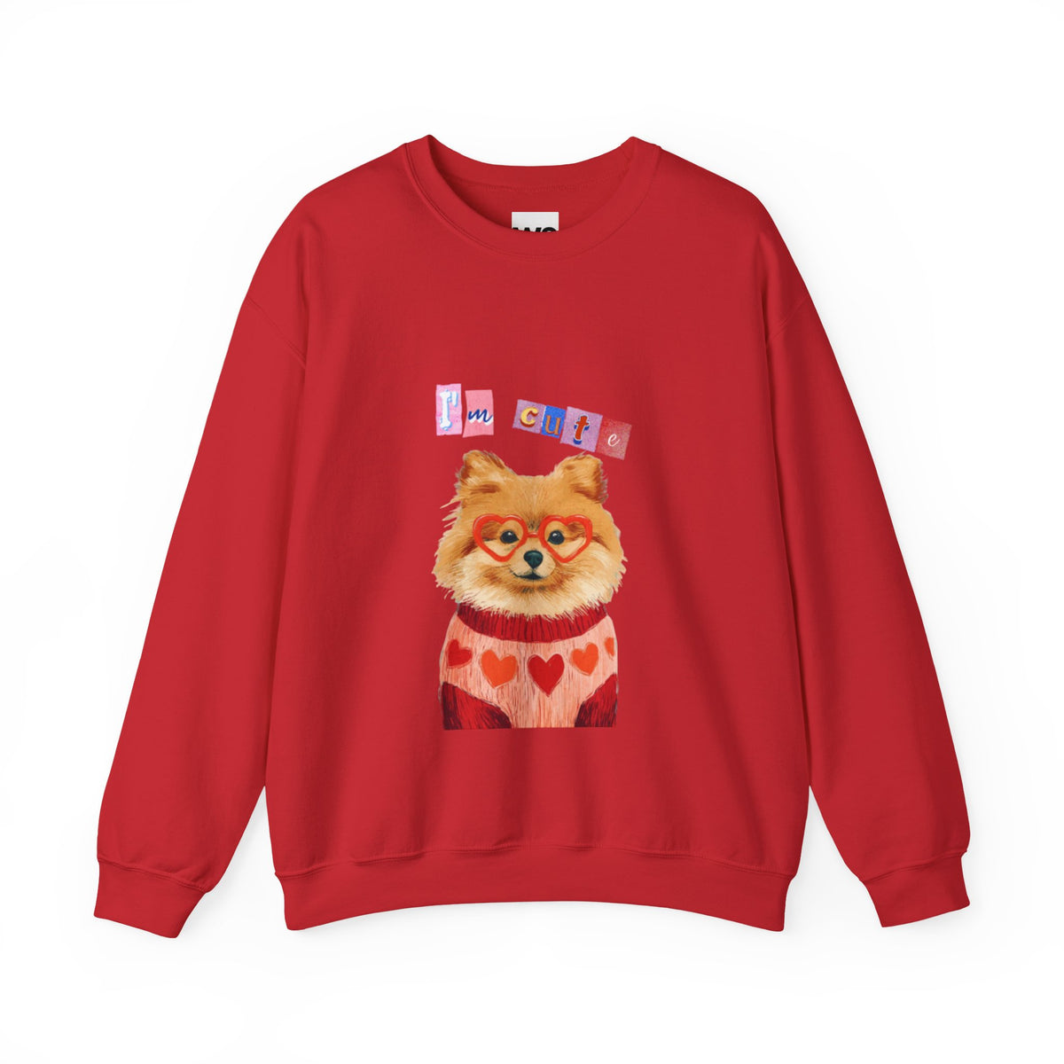 Pomeranian in Heart Sweater crewneck sweatshirt | Cute Dog Portrait