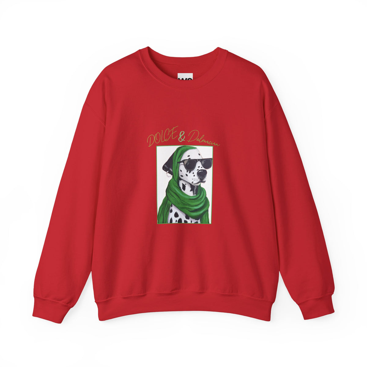 Dalmatian in Green Scarf sweatshirt | Dog Portrait, Winter Cozy
