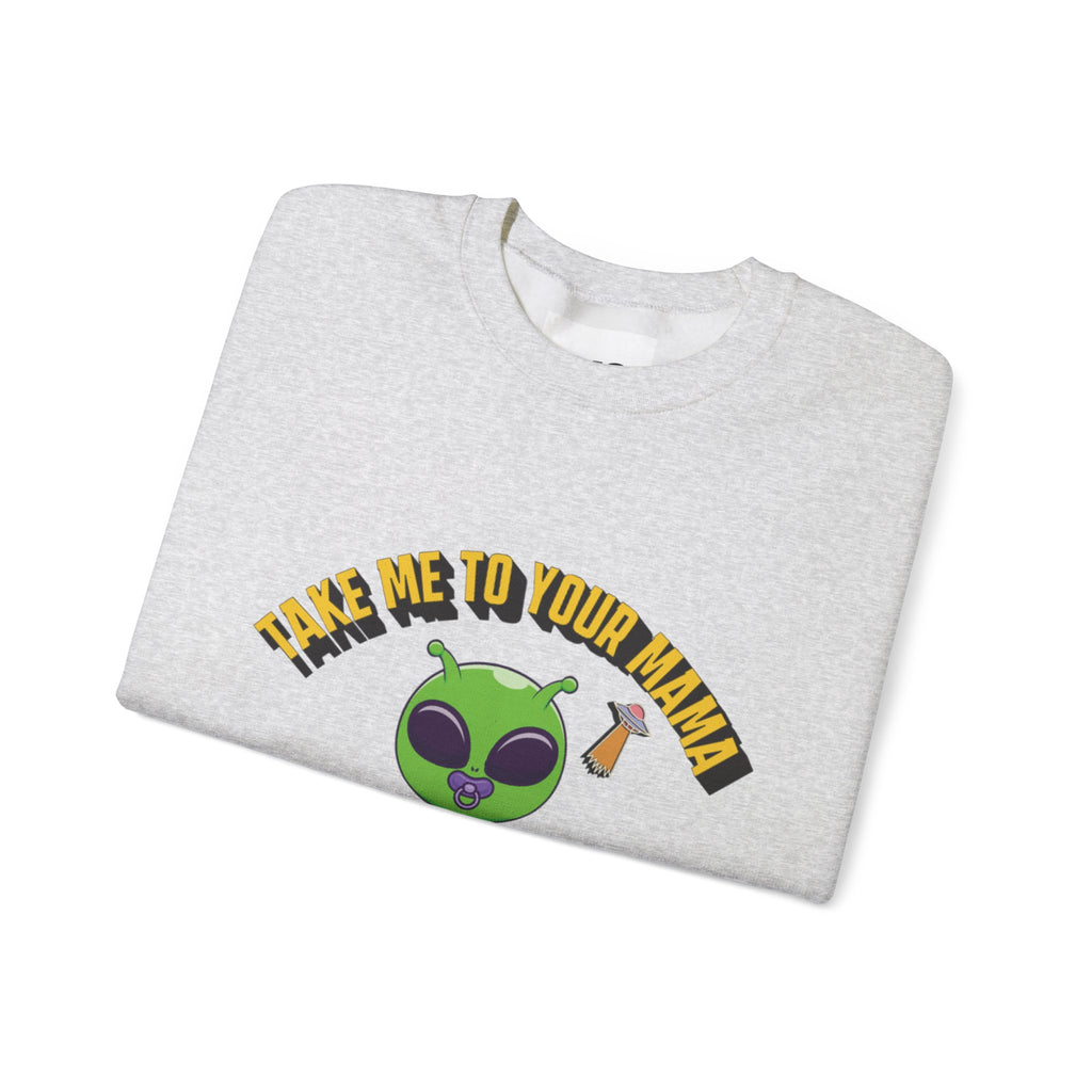 Alien Holding Mama Mug, Crewneck Sweatshirt | Cute Green Alien Graphic
