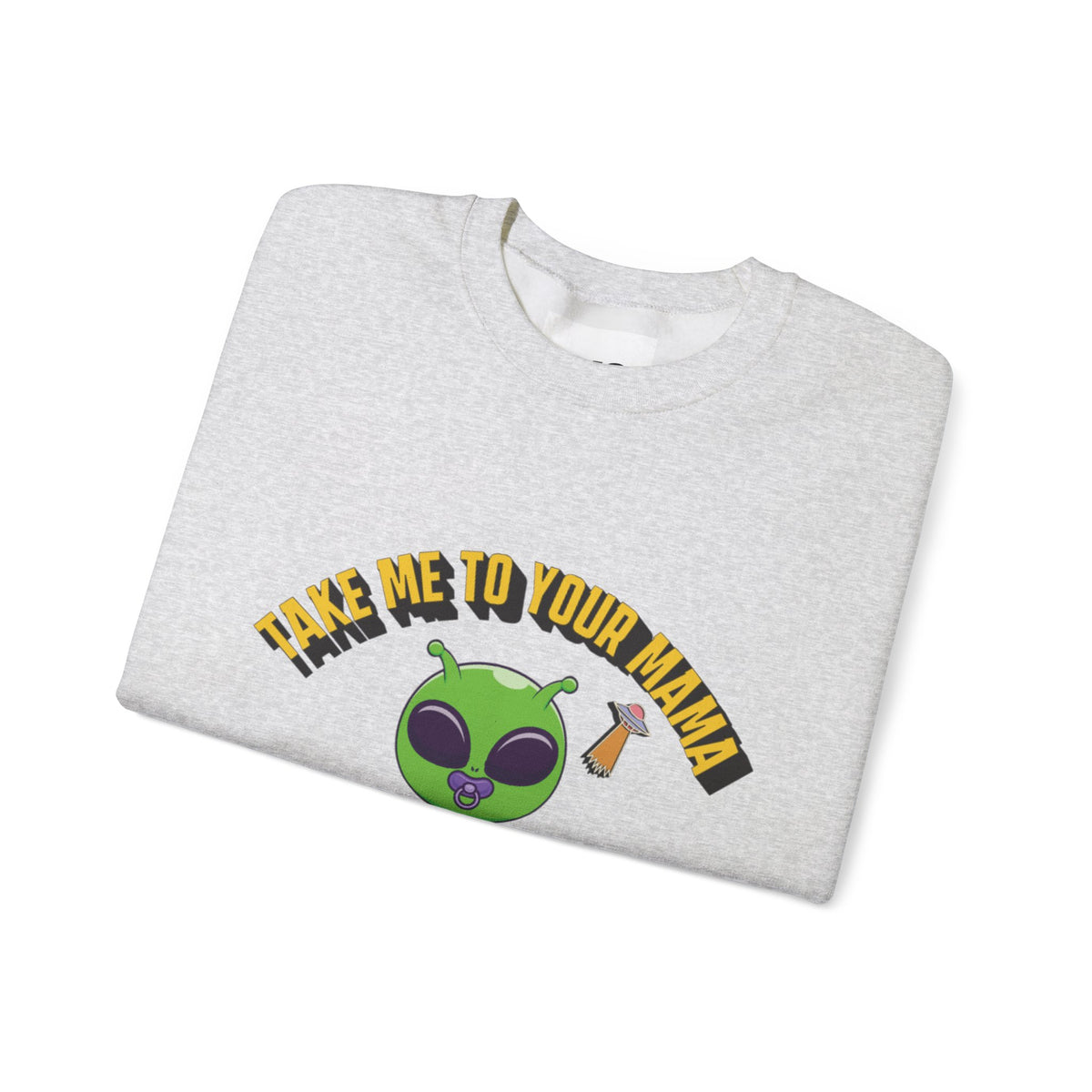 Alien Holding Mama Mug, Crewneck Sweatshirt | Cute Green Alien Graphic