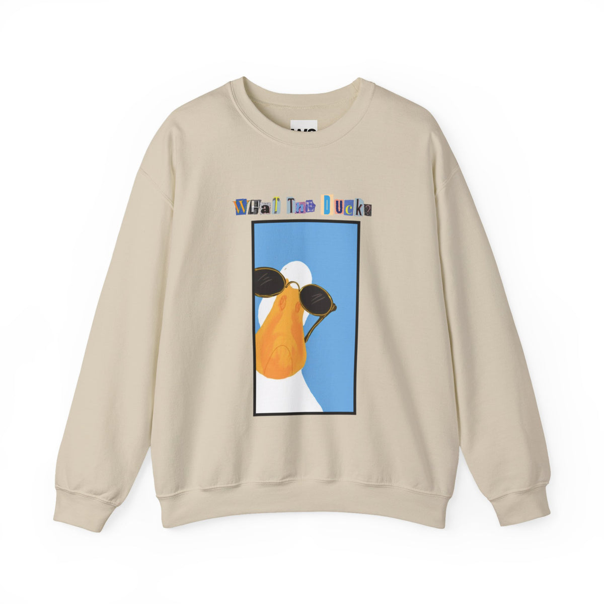 Cool Sunglasses Duck Crewneck Sweatshirt | Fun Cartoon Bird Design