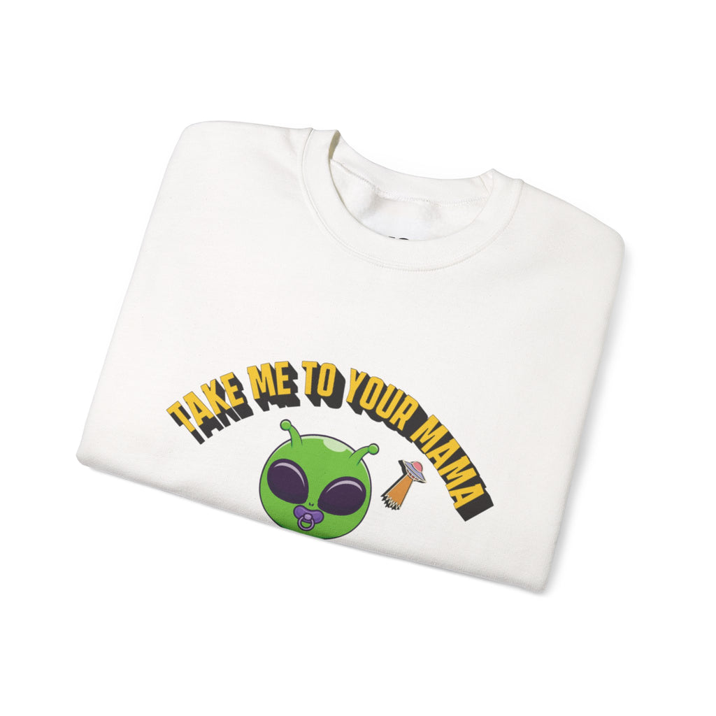 Alien Holding Mama Mug, Crewneck Sweatshirt | Cute Green Alien Graphic