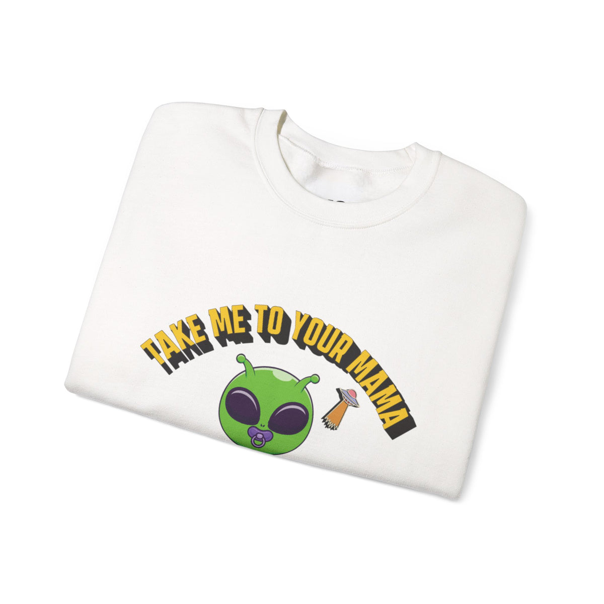 Alien Holding Mama Mug, Crewneck Sweatshirt | Cute Green Alien Graphic