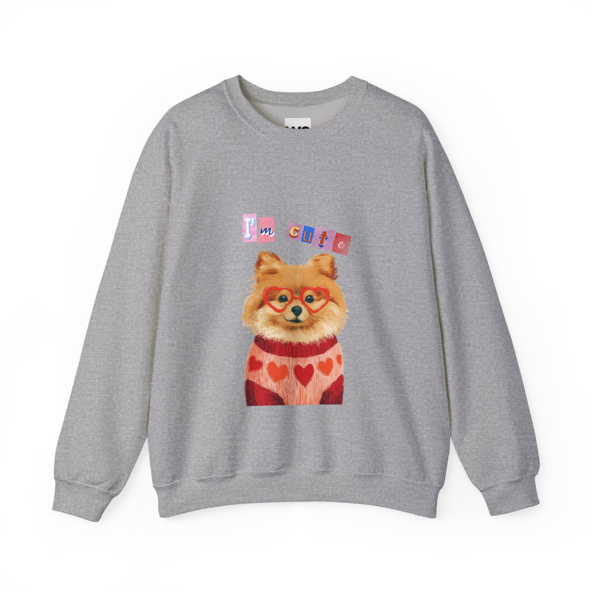 Pomeranian in Heart Sweater crewneck sweatshirt | Cute Dog Portrait