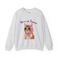 Glam Cat in Scarf Crewneck Sweatshirt | Retro Cat Graphic