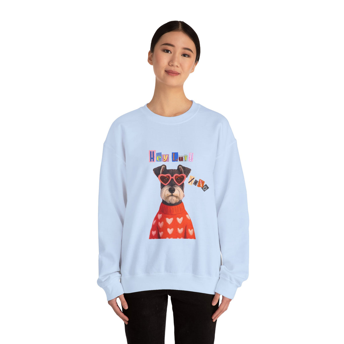 Heart Sweater Dog sweatshirt | Cute Pup with Heart Glasses, Valentine pet design