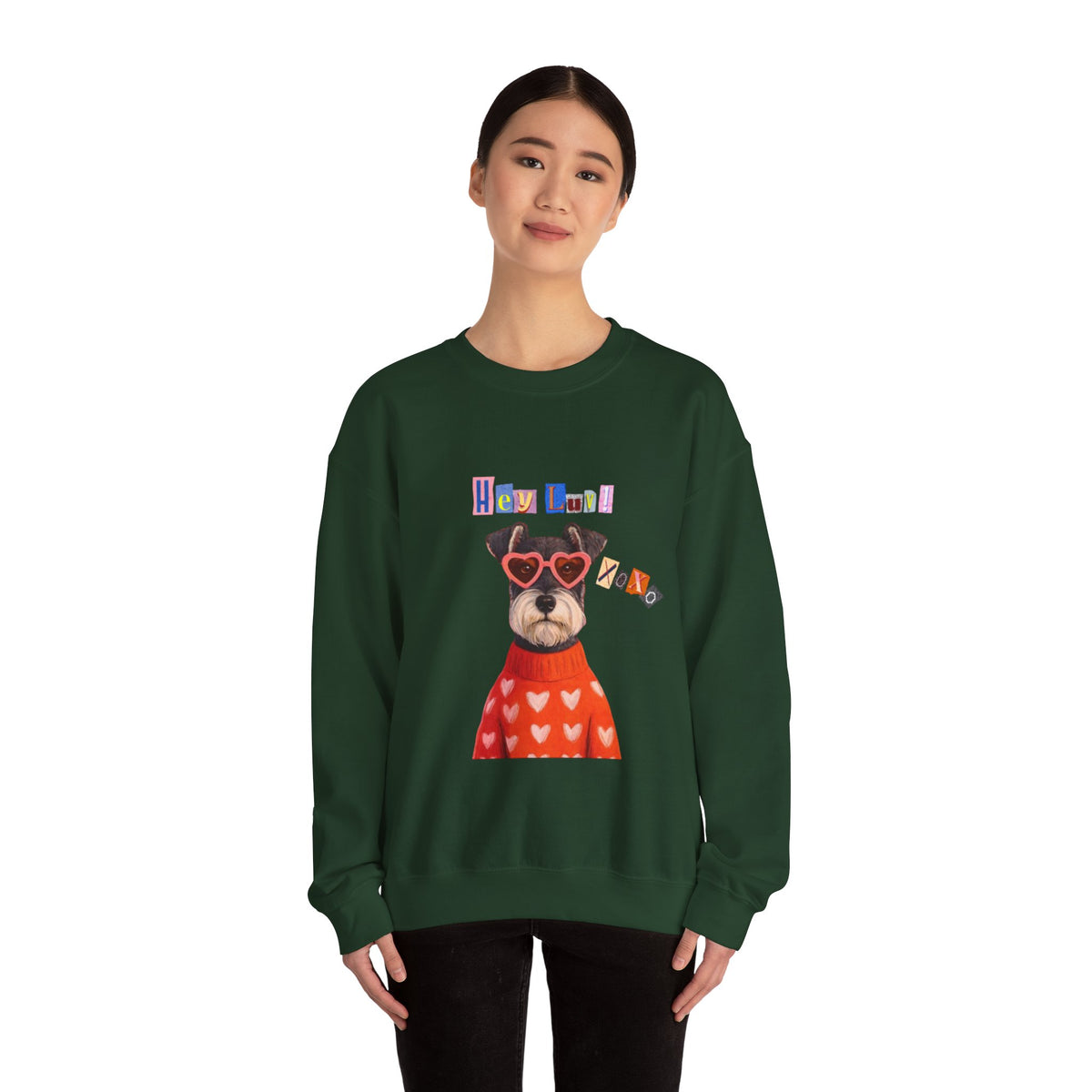 Heart Sweater Dog sweatshirt | Cute Pup with Heart Glasses, Valentine pet design