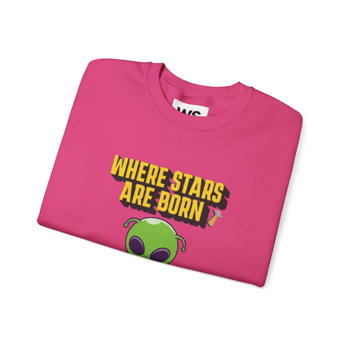 Where Stars Are Born alien illustration Sweatshirt | cute green alien