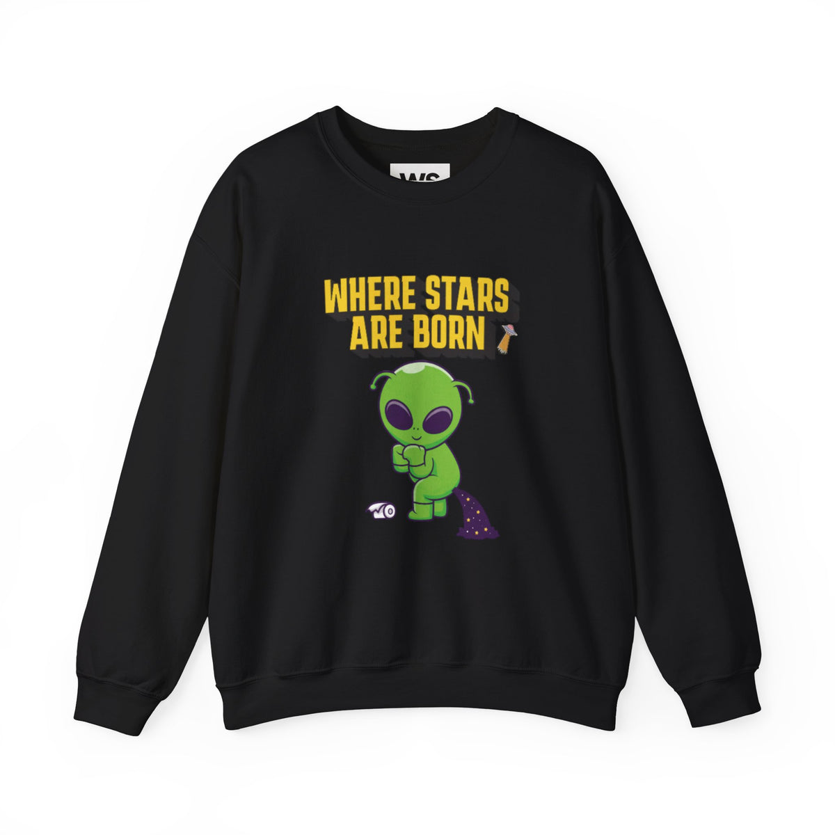 Where Stars Are Born alien illustration Sweatshirt | cute green alien