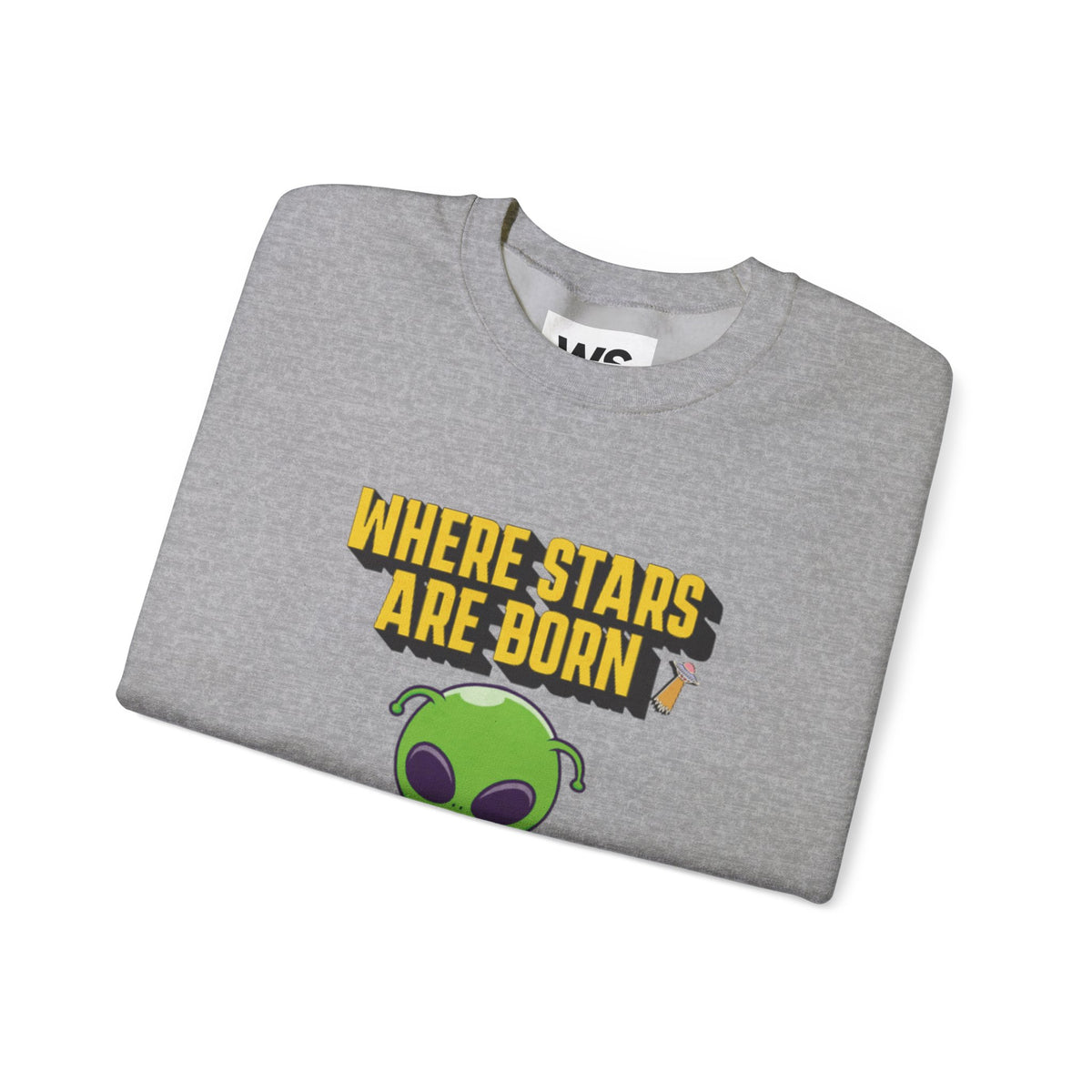 Where Stars Are Born alien illustration Sweatshirt | cute green alien