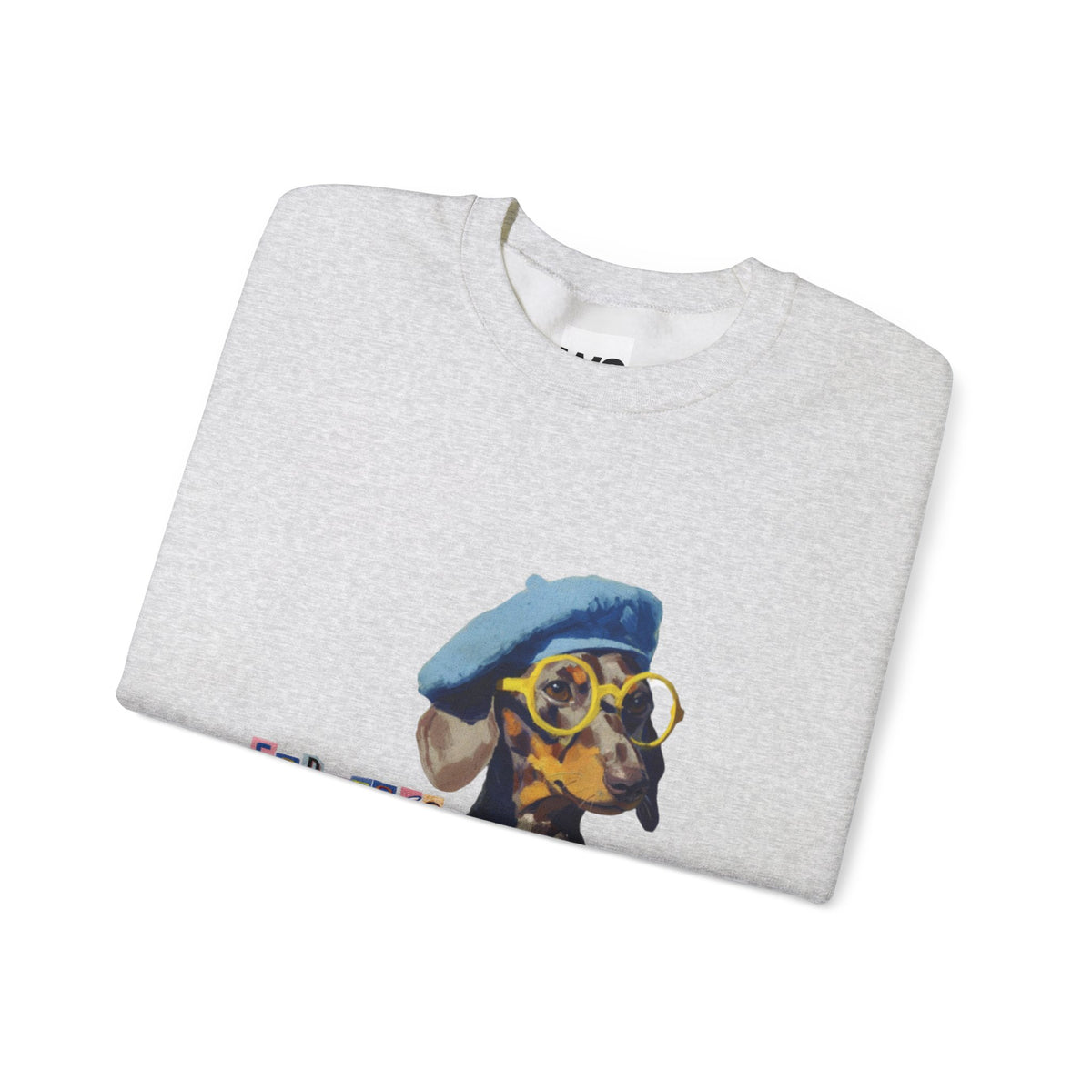 Dachshund in Beret and Sunglasses Sweatshirt | Espresso & Mornings Design
