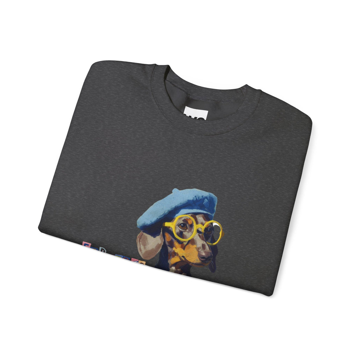 Dachshund in Beret and Sunglasses Sweatshirt | Espresso & Mornings Design