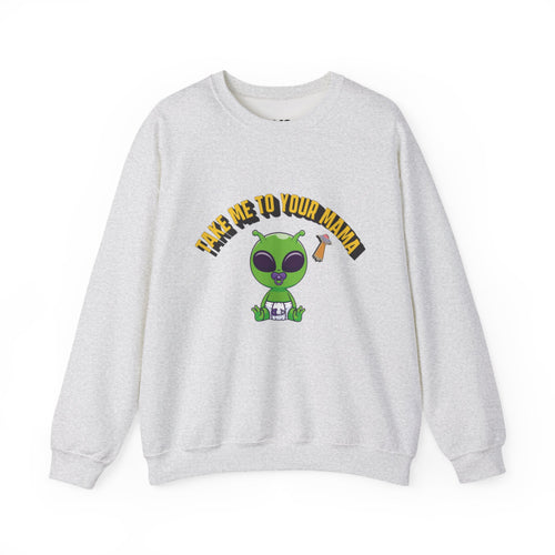 Alien Holding Mama Mug, Crewneck Sweatshirt | Cute Green Alien Graphic