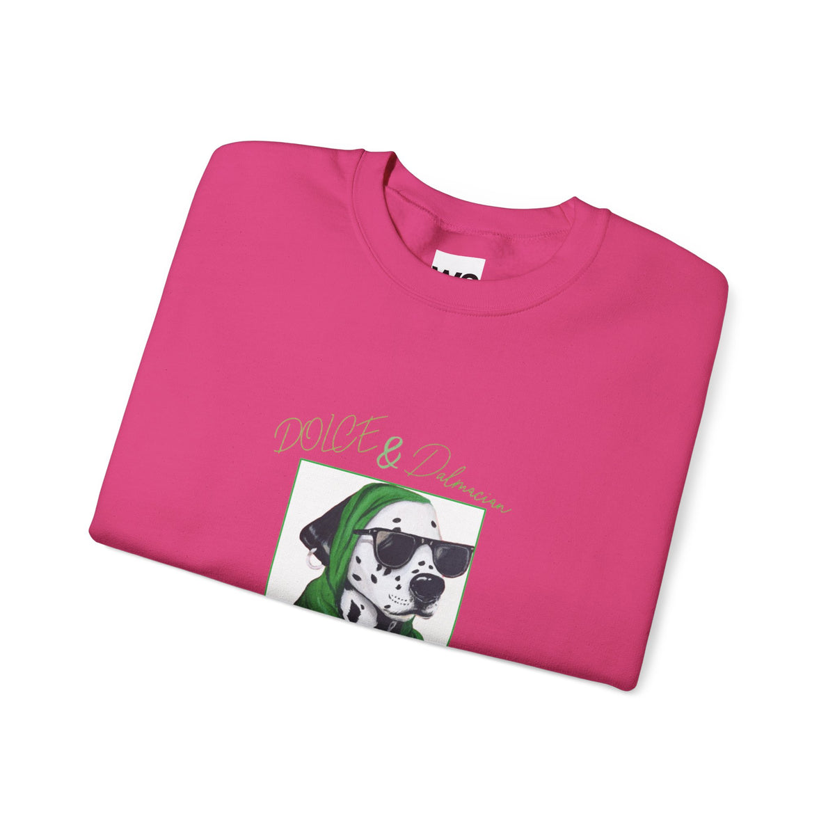 Dalmatian in Green Scarf sweatshirt | Dog Portrait, Winter Cozy