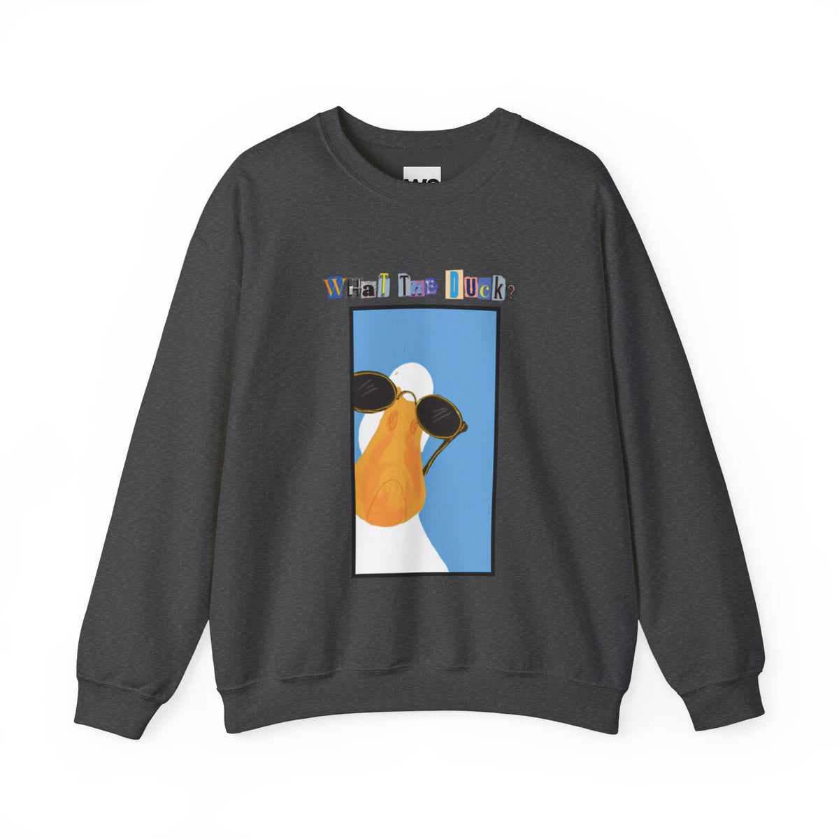 Cool Sunglasses Duck Crewneck Sweatshirt | Fun Cartoon Bird Design