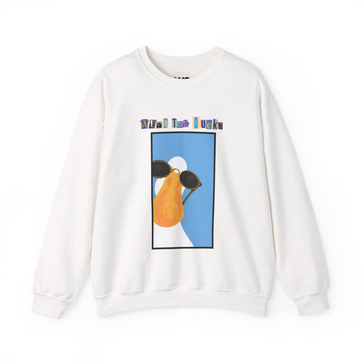 Cool Sunglasses Duck Crewneck Sweatshirt | Fun Cartoon Bird Design