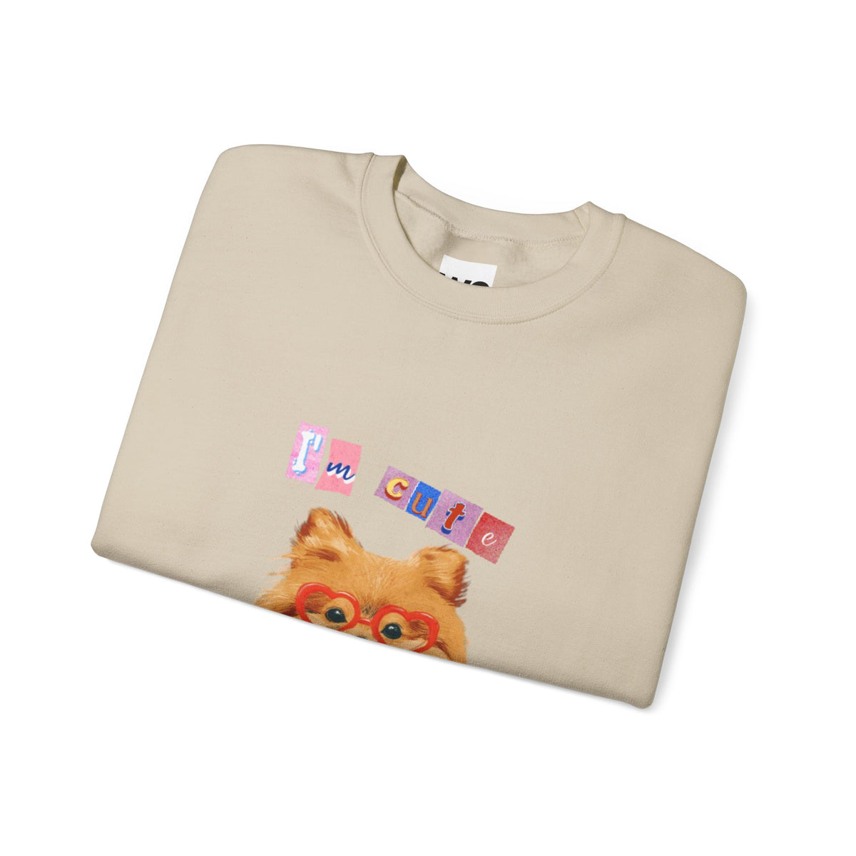 Pomeranian in Heart Sweater crewneck sweatshirt | Cute Dog Portrait