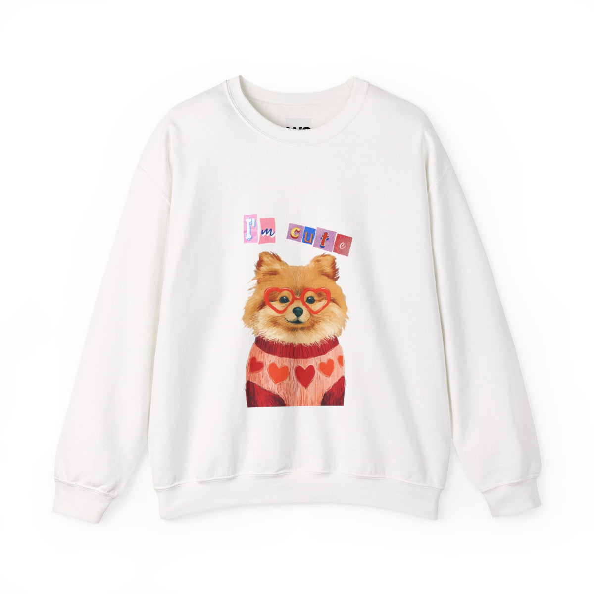 Pomeranian in Heart Sweater crewneck sweatshirt | Cute Dog Portrait