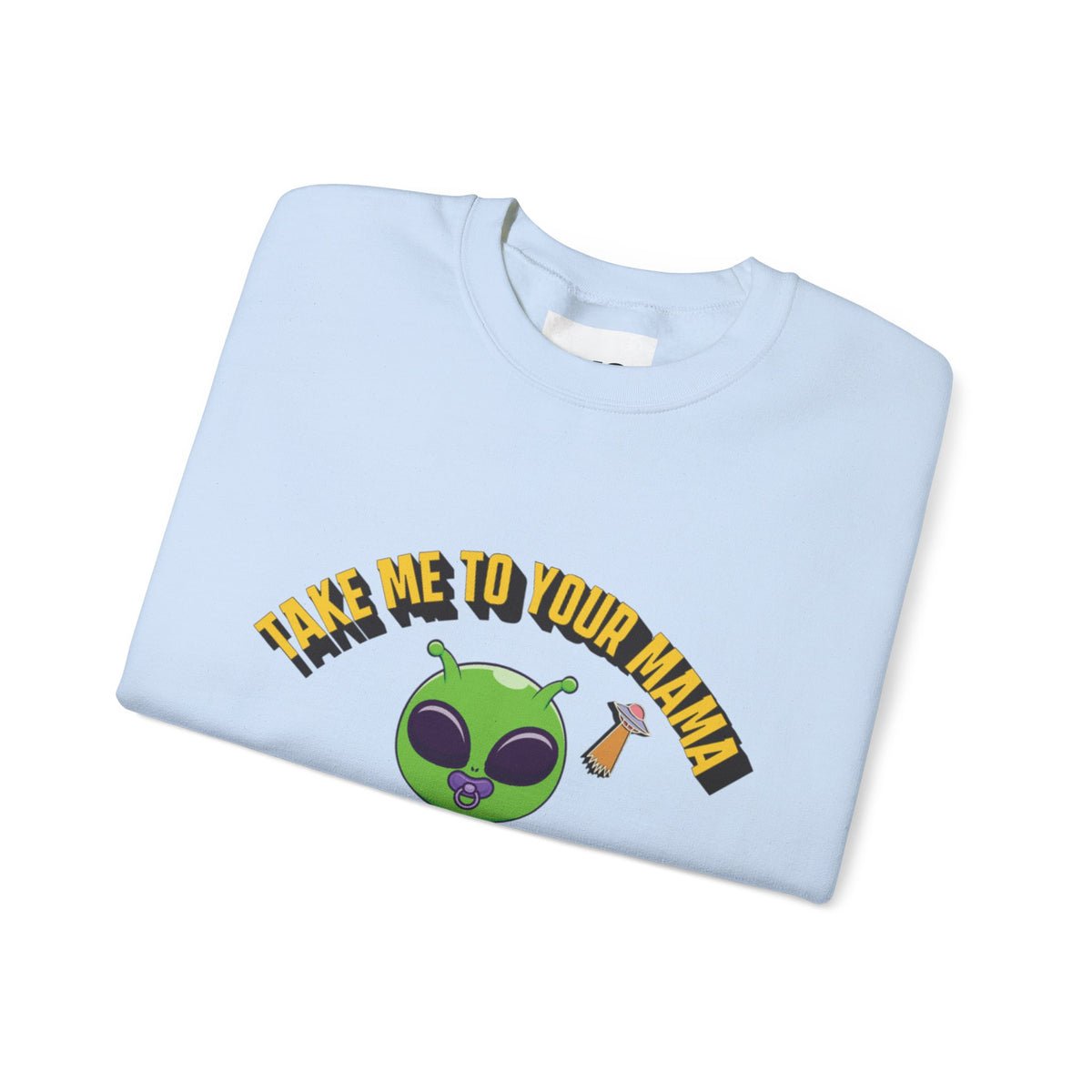 Alien Holding Mama Mug, Crewneck Sweatshirt | Cute Green Alien Graphic