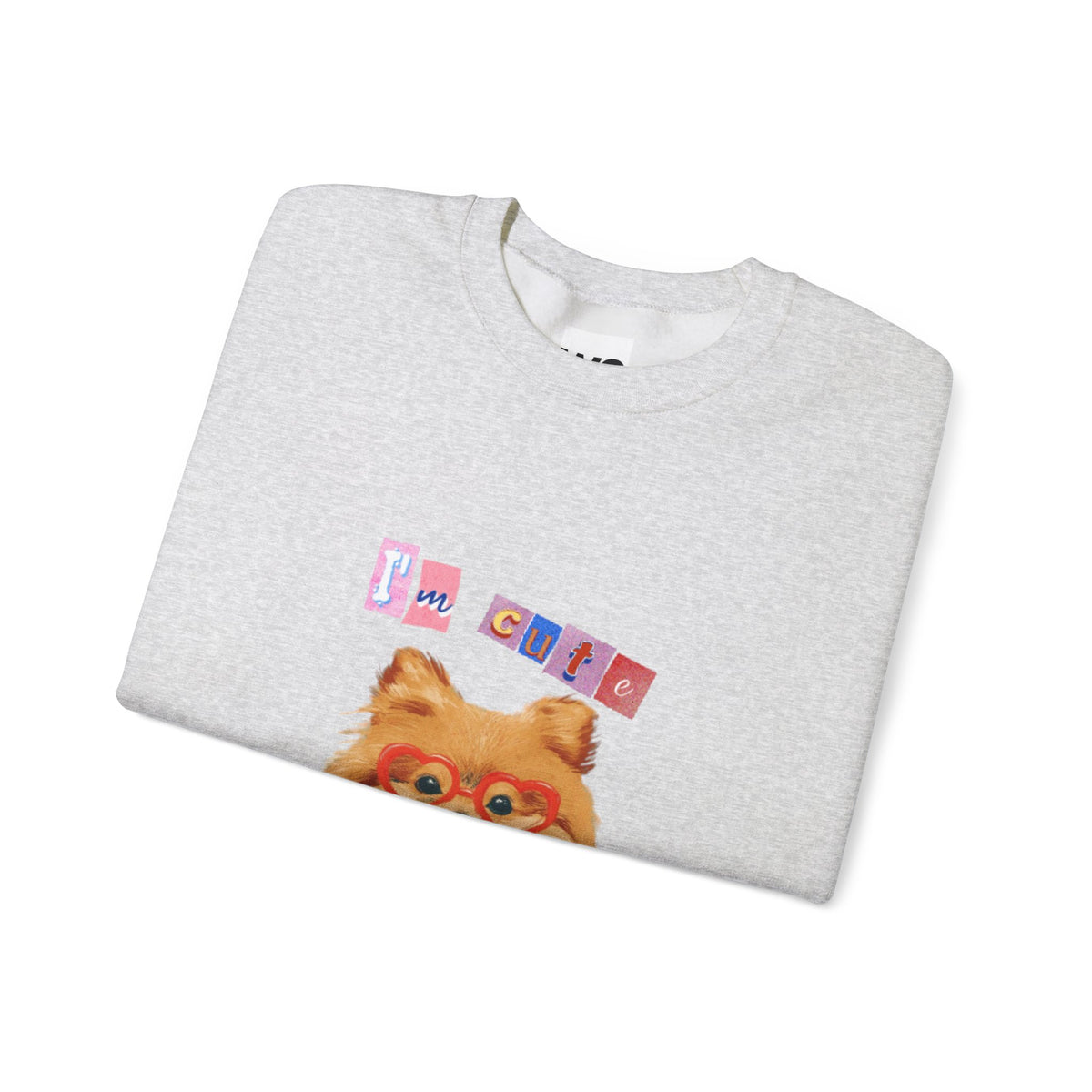 Pomeranian in Heart Sweater crewneck sweatshirt | Cute Dog Portrait
