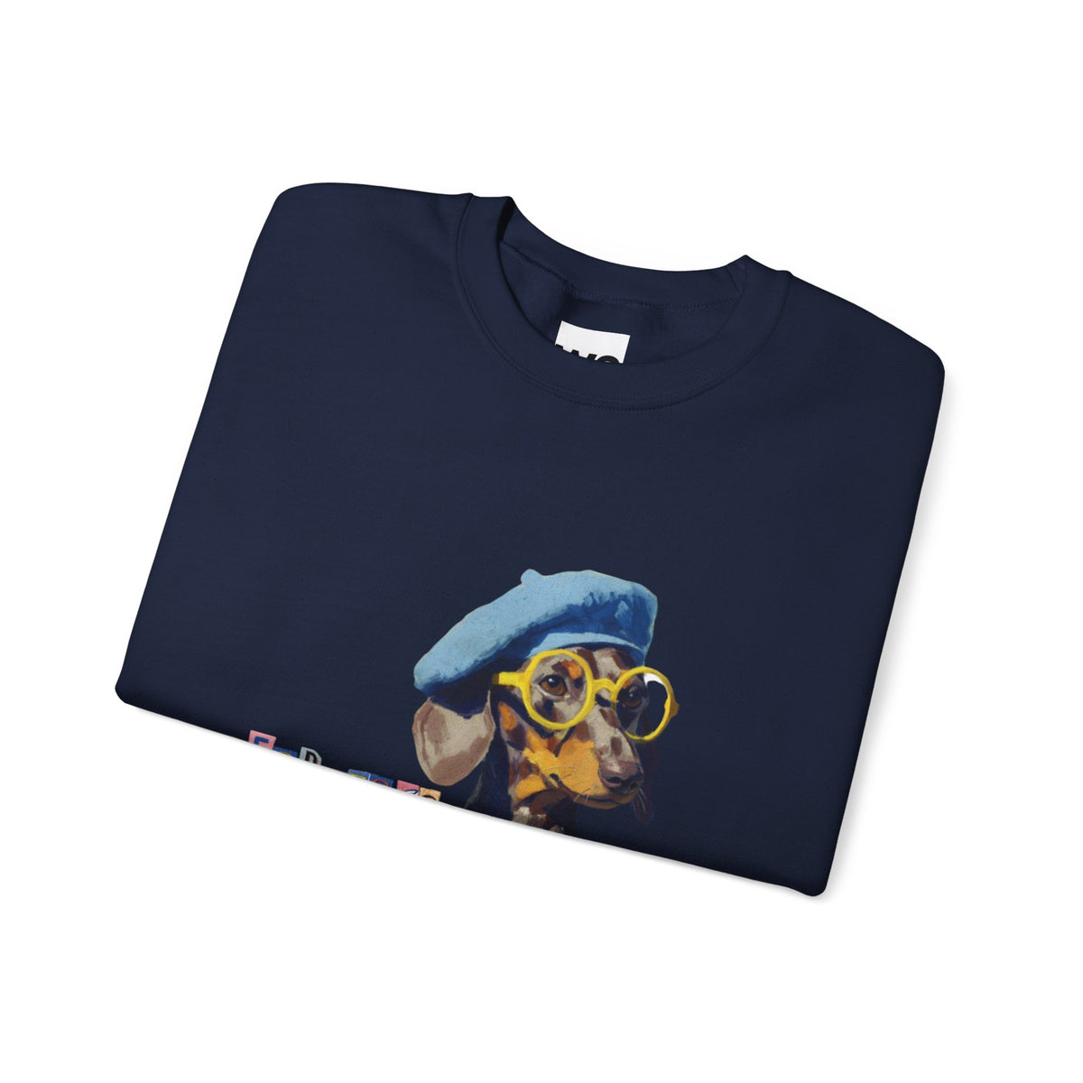 Dachshund in Beret and Sunglasses Sweatshirt | Espresso & Mornings Design