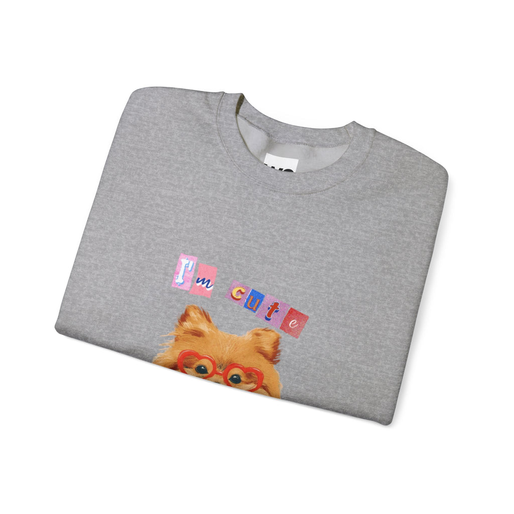 Pomeranian in Heart Sweater crewneck sweatshirt | Cute Dog Portrait