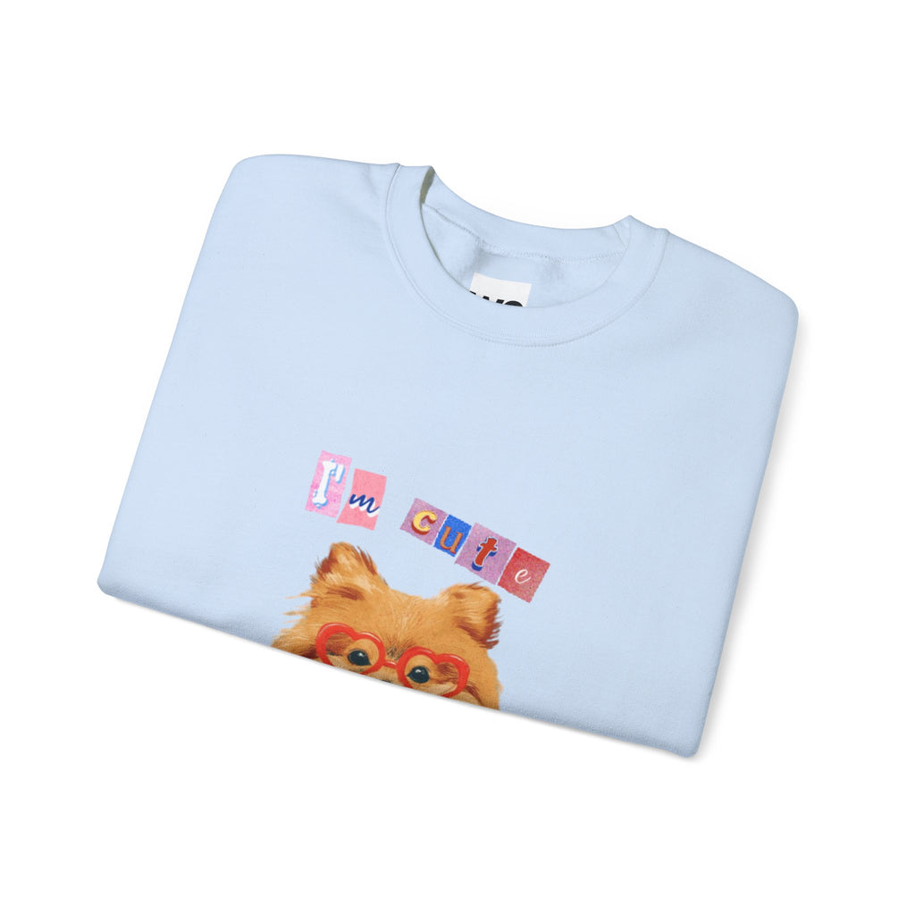 Pomeranian in Heart Sweater crewneck sweatshirt | Cute Dog Portrait