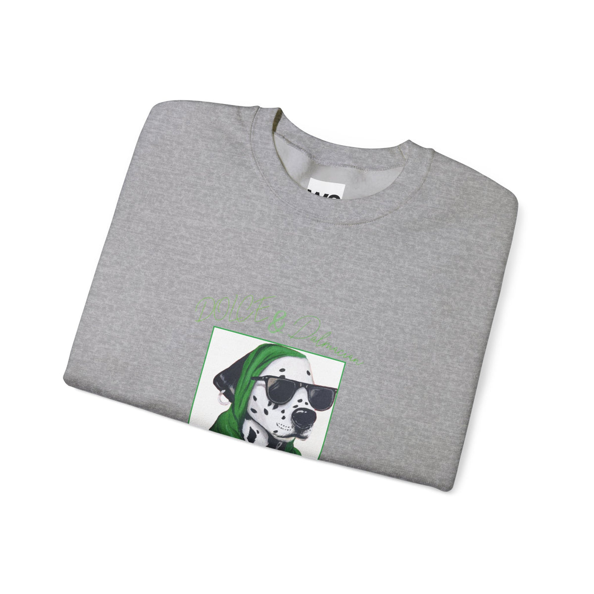Dalmatian in Green Scarf sweatshirt | Dog Portrait, Winter Cozy