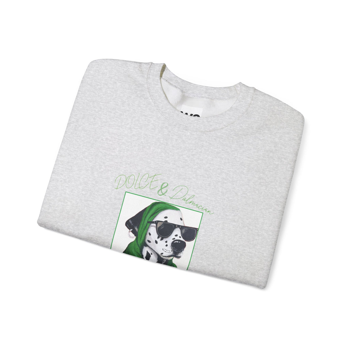 Dalmatian in Green Scarf sweatshirt | Dog Portrait, Winter Cozy