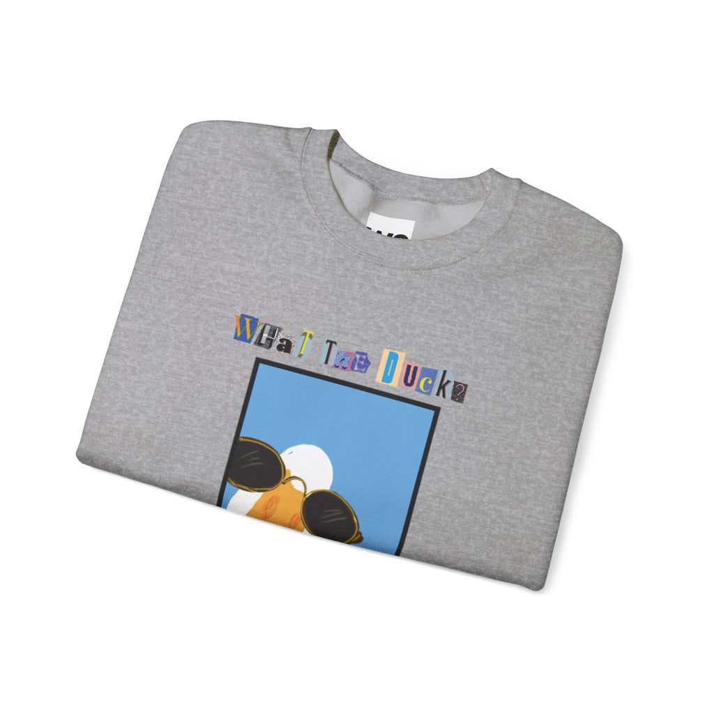 Cool Sunglasses Duck Crewneck Sweatshirt | Fun Cartoon Bird Design