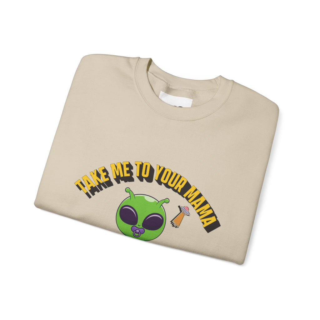 Alien Holding Mama Mug, Crewneck Sweatshirt | Cute Green Alien Graphic