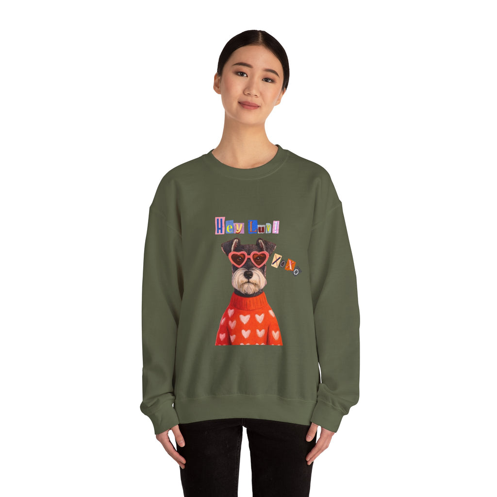Heart Sweater Dog sweatshirt | Cute Pup with Heart Glasses, Valentine pet design