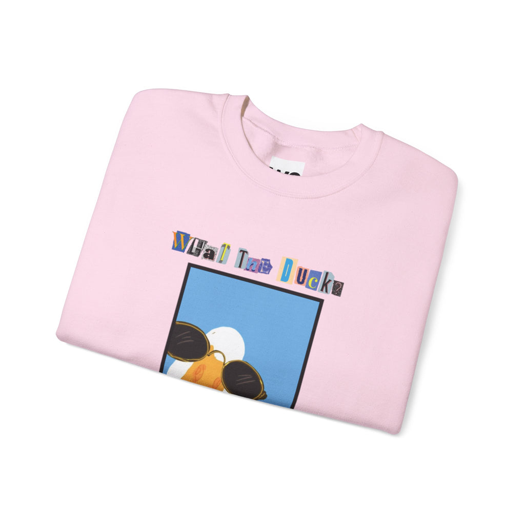 Cool Sunglasses Duck Crewneck Sweatshirt | Fun Cartoon Bird Design