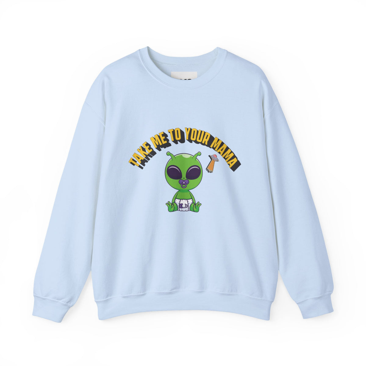 Alien Holding Mama Mug, Crewneck Sweatshirt | Cute Green Alien Graphic