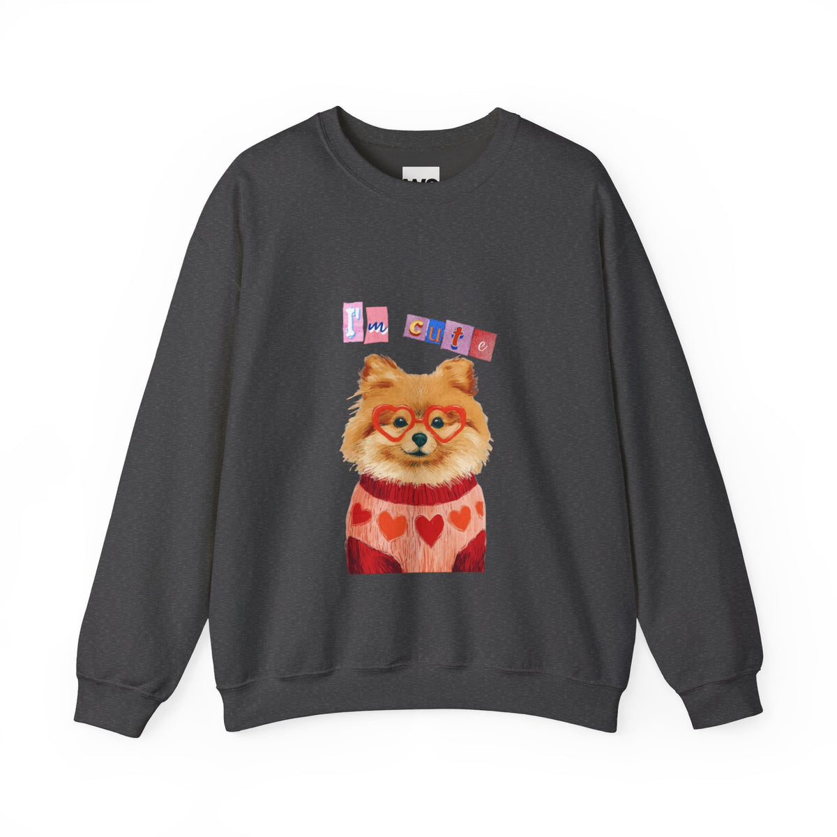 Pomeranian in Heart Sweater crewneck sweatshirt | Cute Dog Portrait