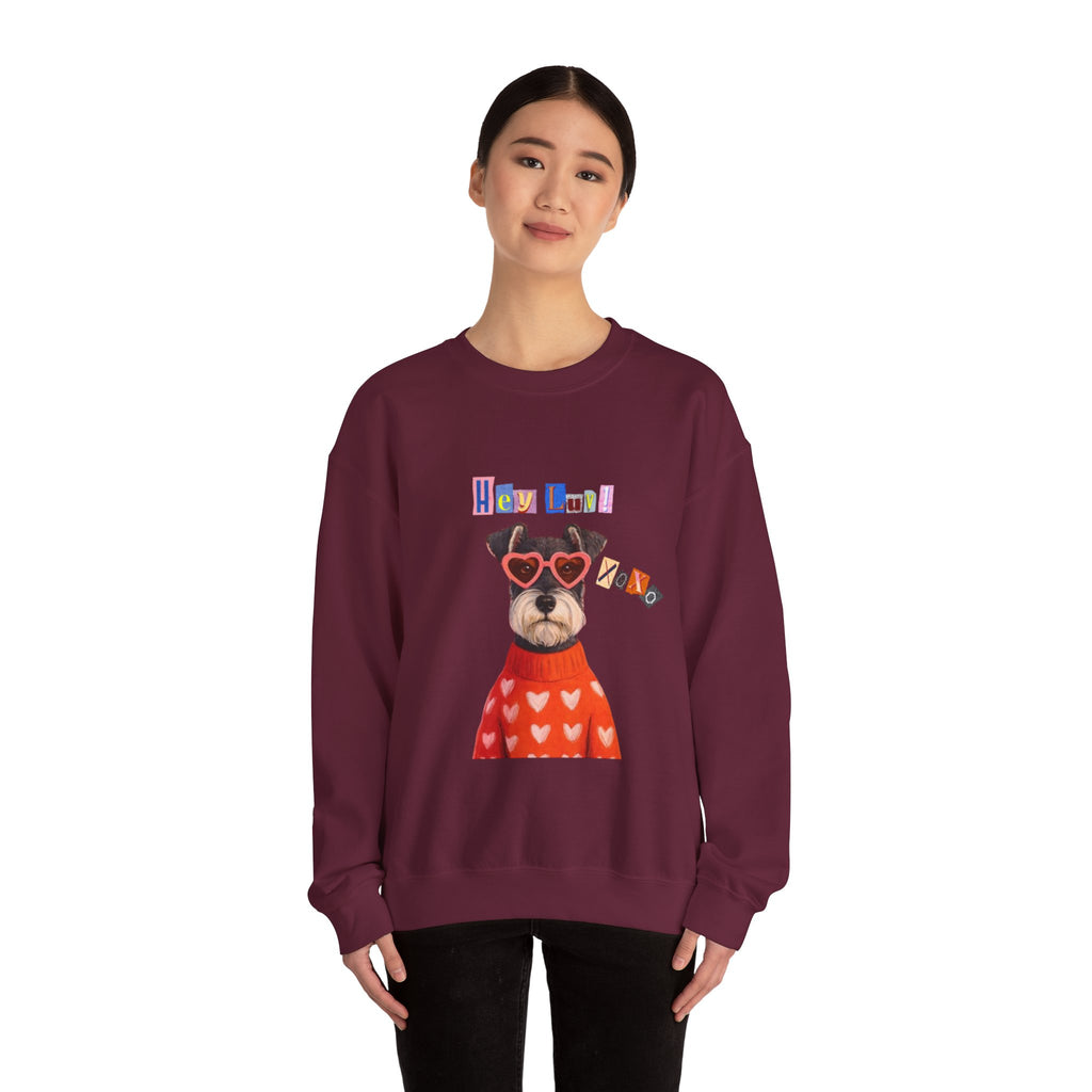 Heart Sweater Dog sweatshirt | Cute Pup with Heart Glasses, Valentine pet design