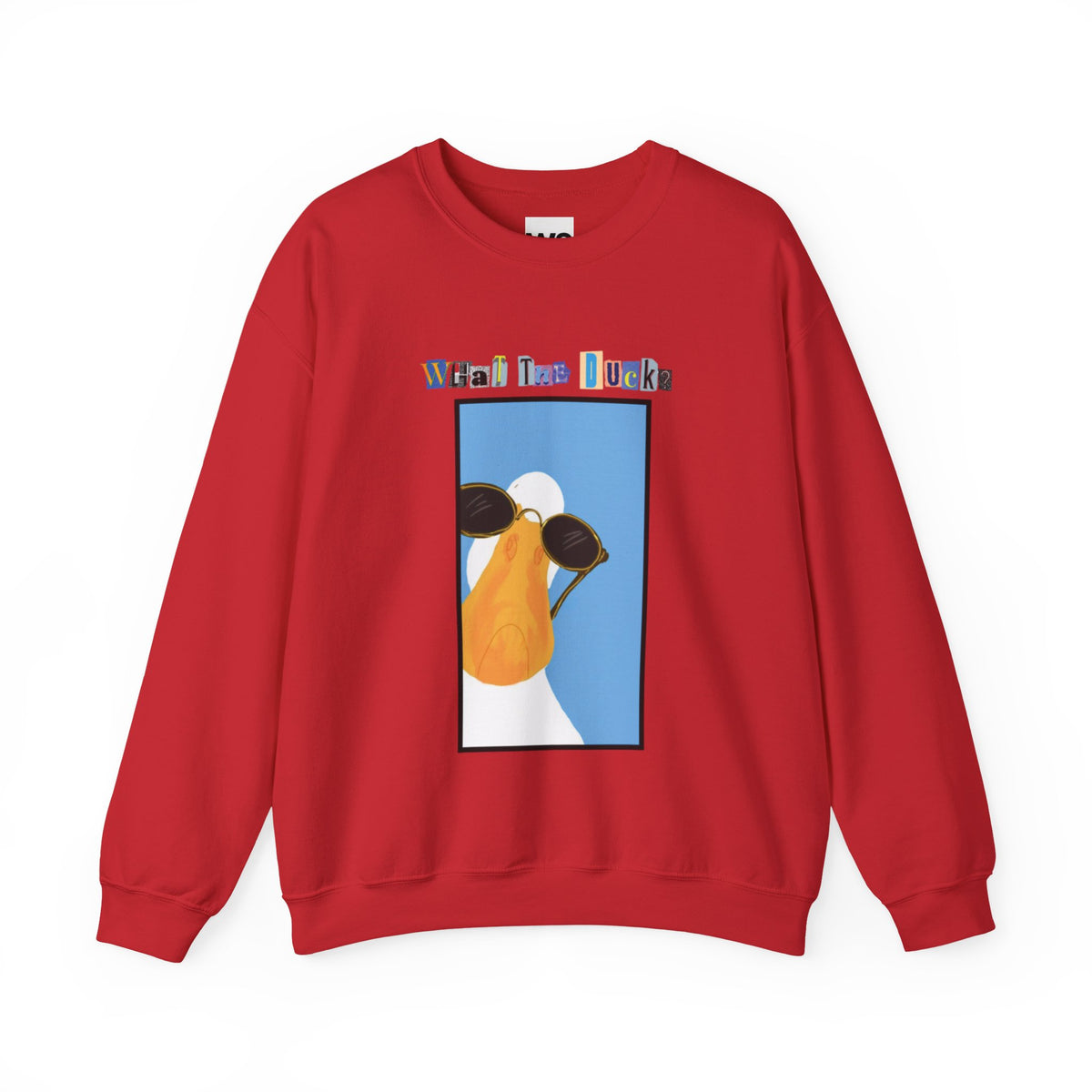 Cool Sunglasses Duck Crewneck Sweatshirt | Fun Cartoon Bird Design
