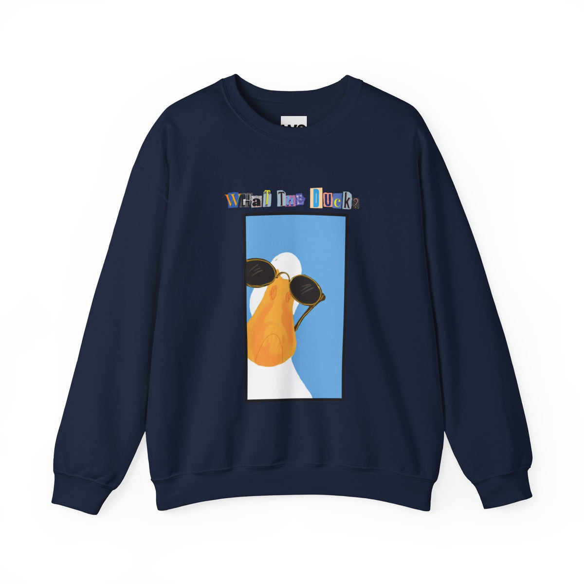 Cool Sunglasses Duck Crewneck Sweatshirt | Fun Cartoon Bird Design