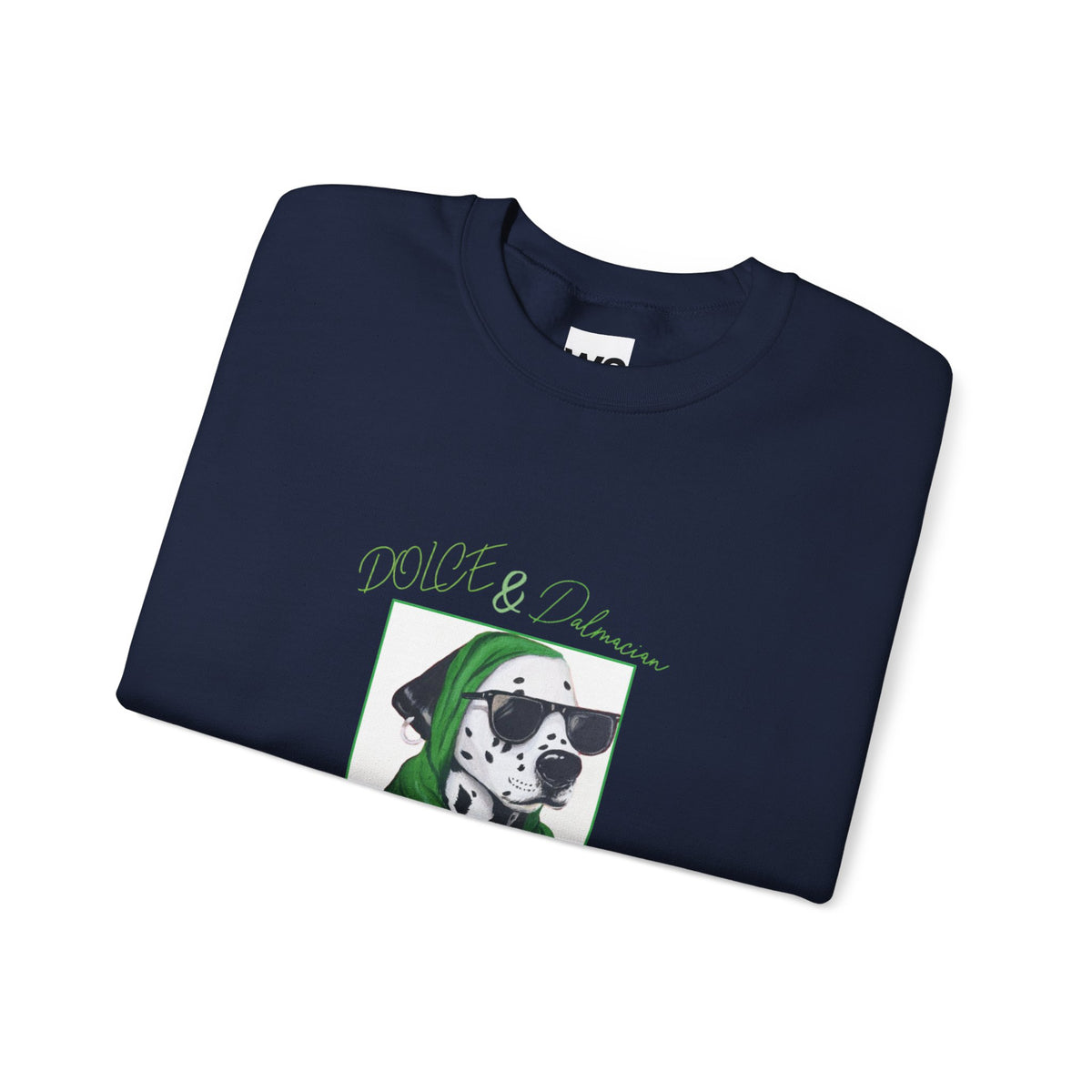 Dalmatian in Green Scarf sweatshirt | Dog Portrait, Winter Cozy