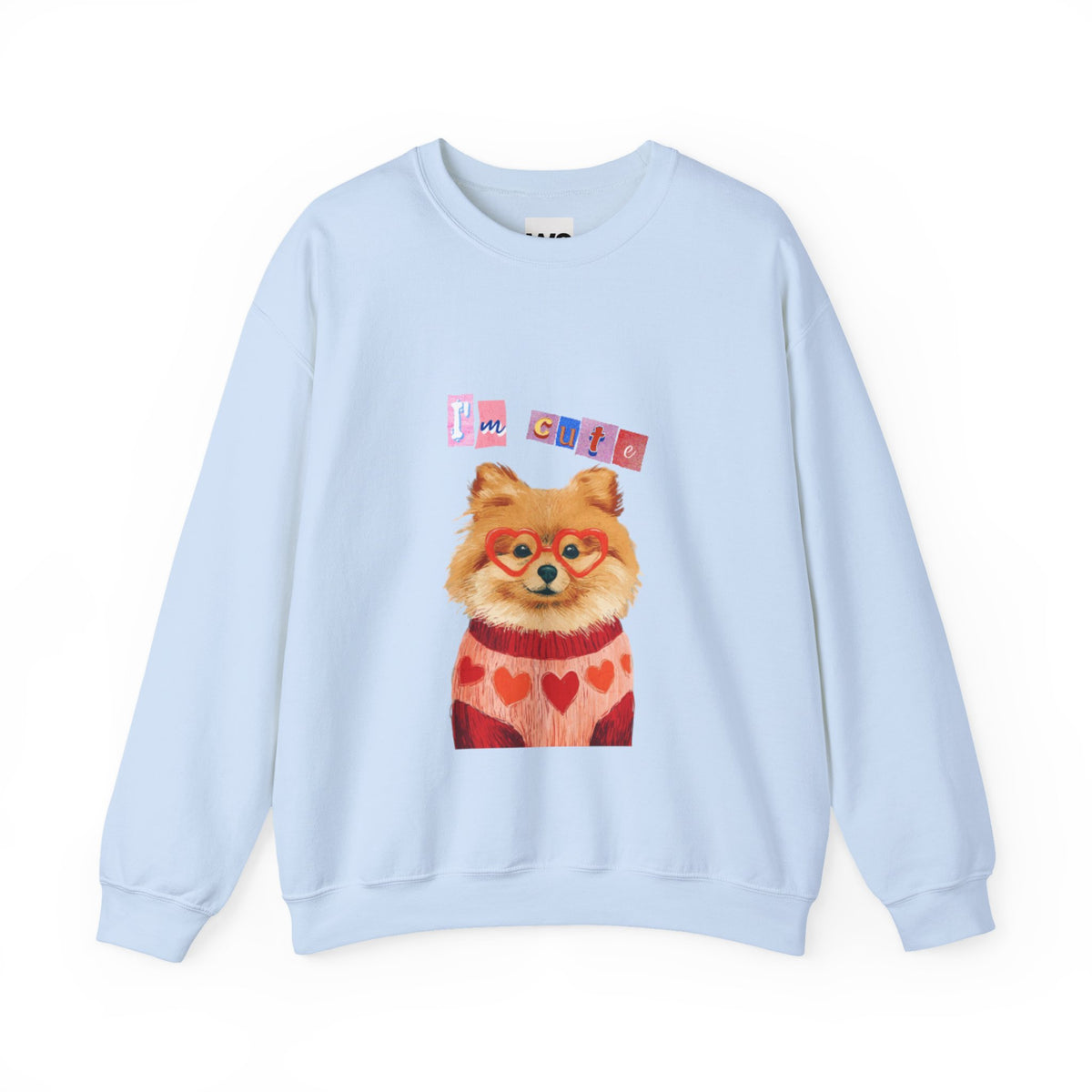 Pomeranian in Heart Sweater crewneck sweatshirt | Cute Dog Portrait