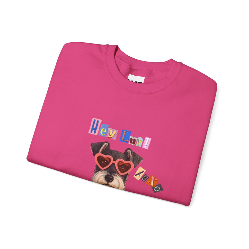 Heart Sweater Dog sweatshirt | Cute Pup with Heart Glasses, Valentine pet design