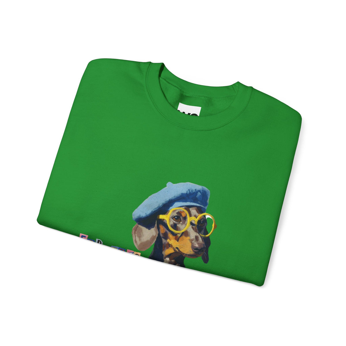 Dachshund in Beret and Sunglasses Sweatshirt | Espresso & Mornings Design